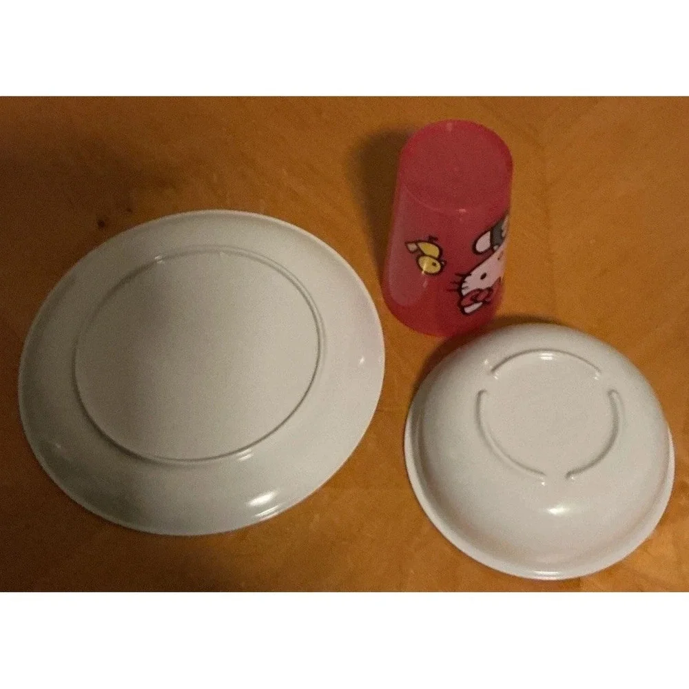 Zack Designs Hello‎ Kitty 3 Piece Kids Dinner Set, Plate, Bowl And Cup